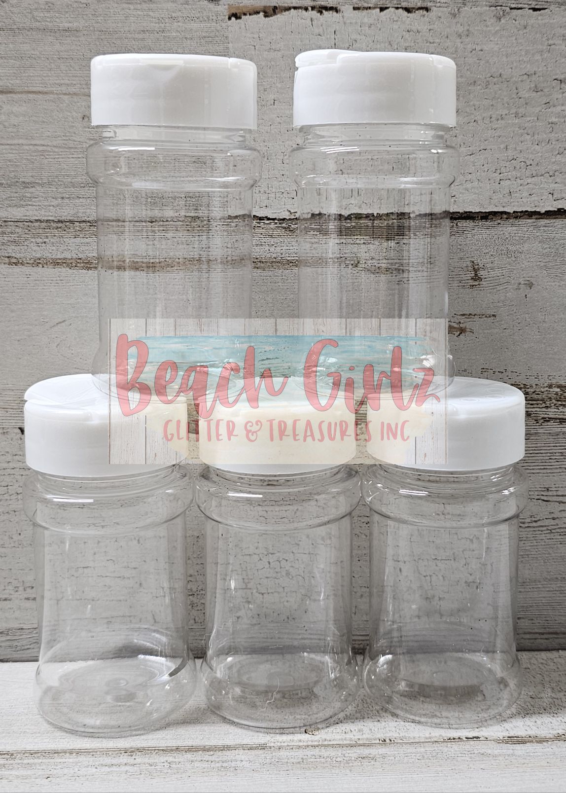 3.5oz Clear Plastic Spice Jars with Shaker Lids Labels Spice