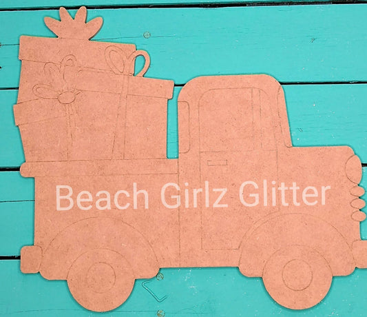 14" old style etched truck- gifts