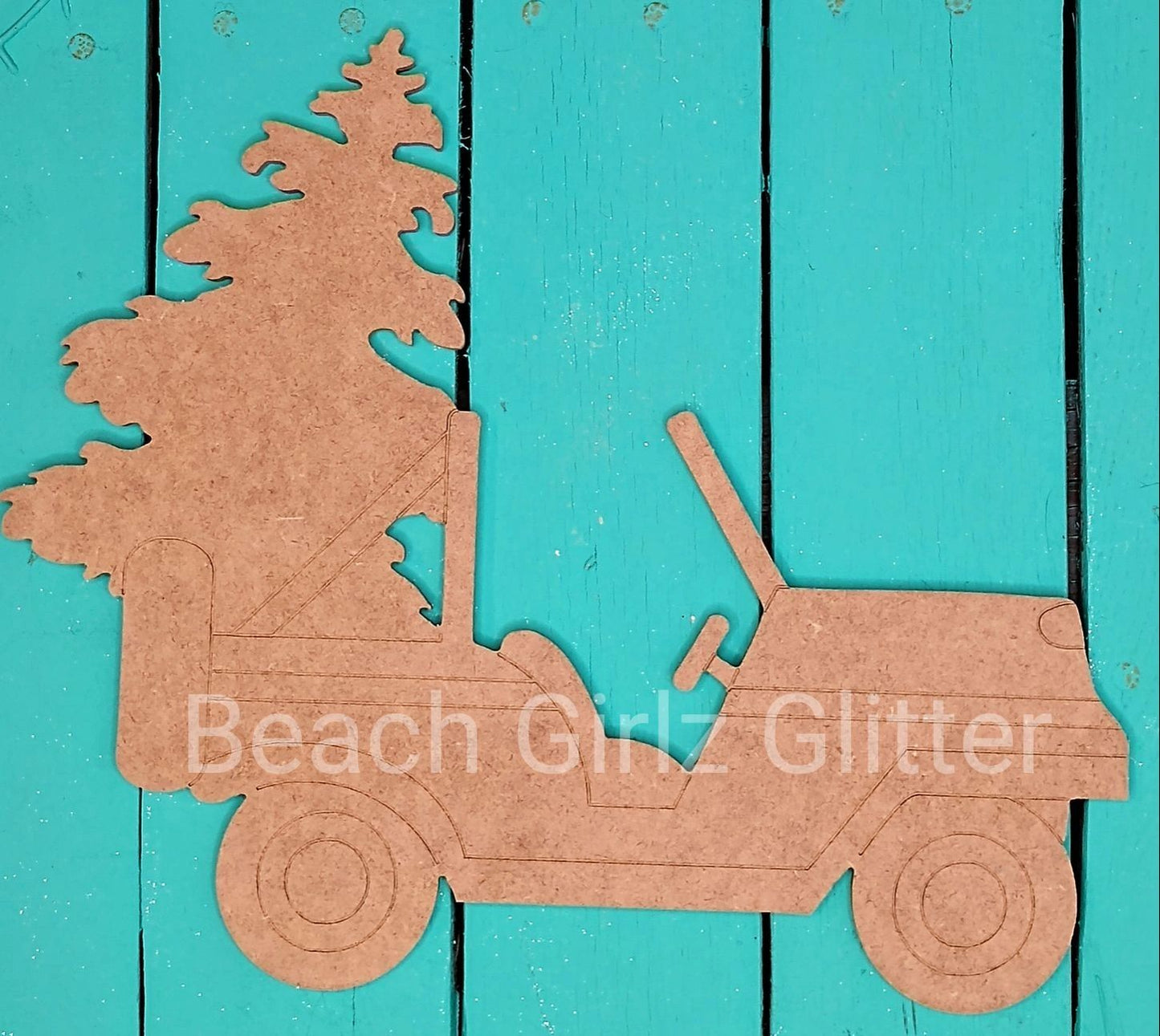 12" etched jeep/Christmas tree